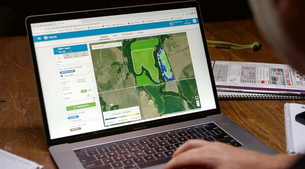 Computerbildschirm mit Topcon-Anwendung