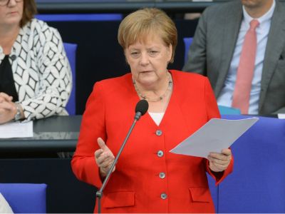 Bundeskanzlerin Angela Merkel im Bundestag