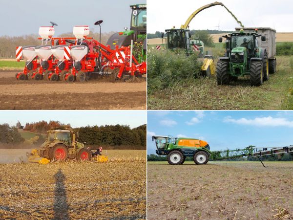 säen, häckseln, mulchen, spritzen auf dem Acker